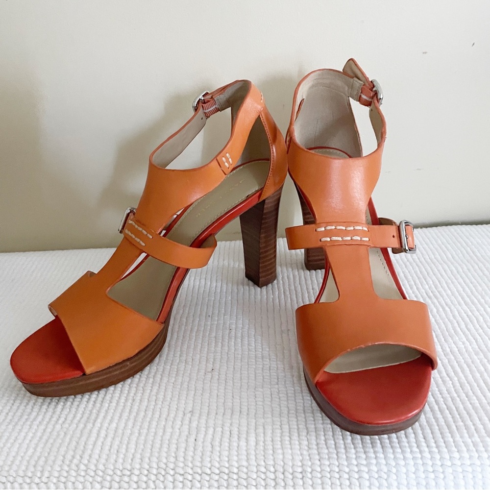 Mark Fisher Orange Rust Heeled Chunky Sandal